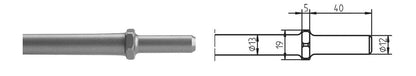 Ø 12 x 40 mm Breitmeissel gebogen 50 x 190 mm